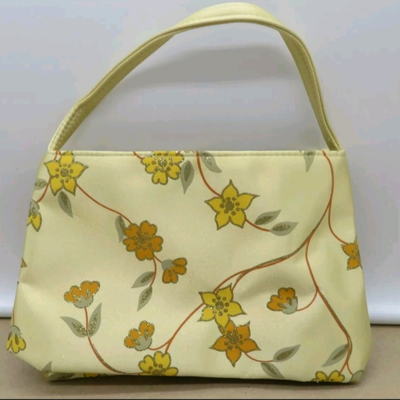 Avon Handbags - Ultimate Gold Satin Cosmetic Bag W/ Handle